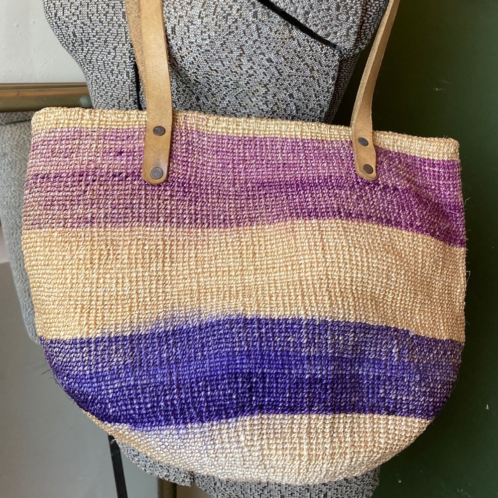 Vintage Sisal Market Bag Purse Tote